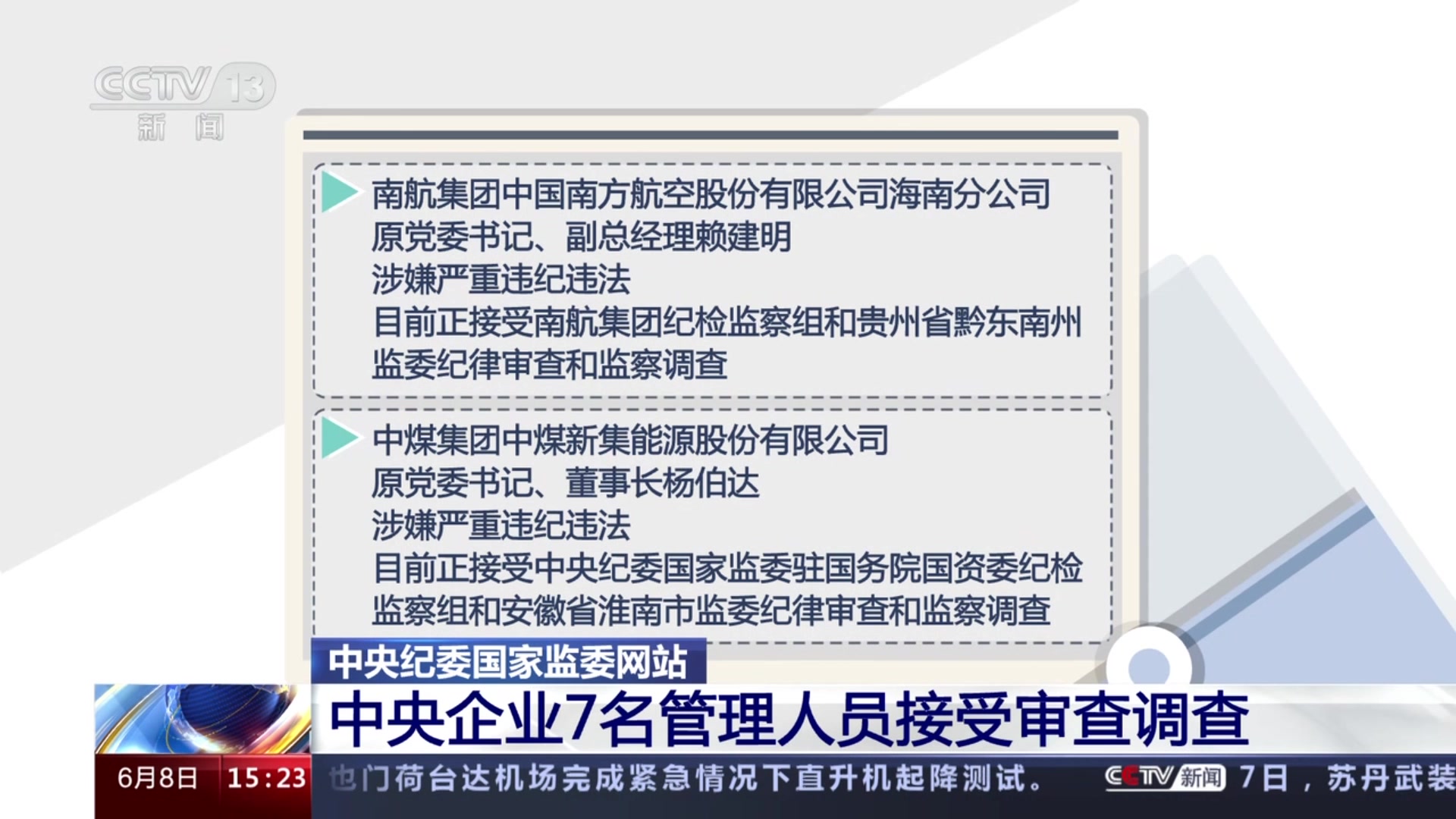 中央企业7名管理人员接受审查调查哔哩哔哩bilibili