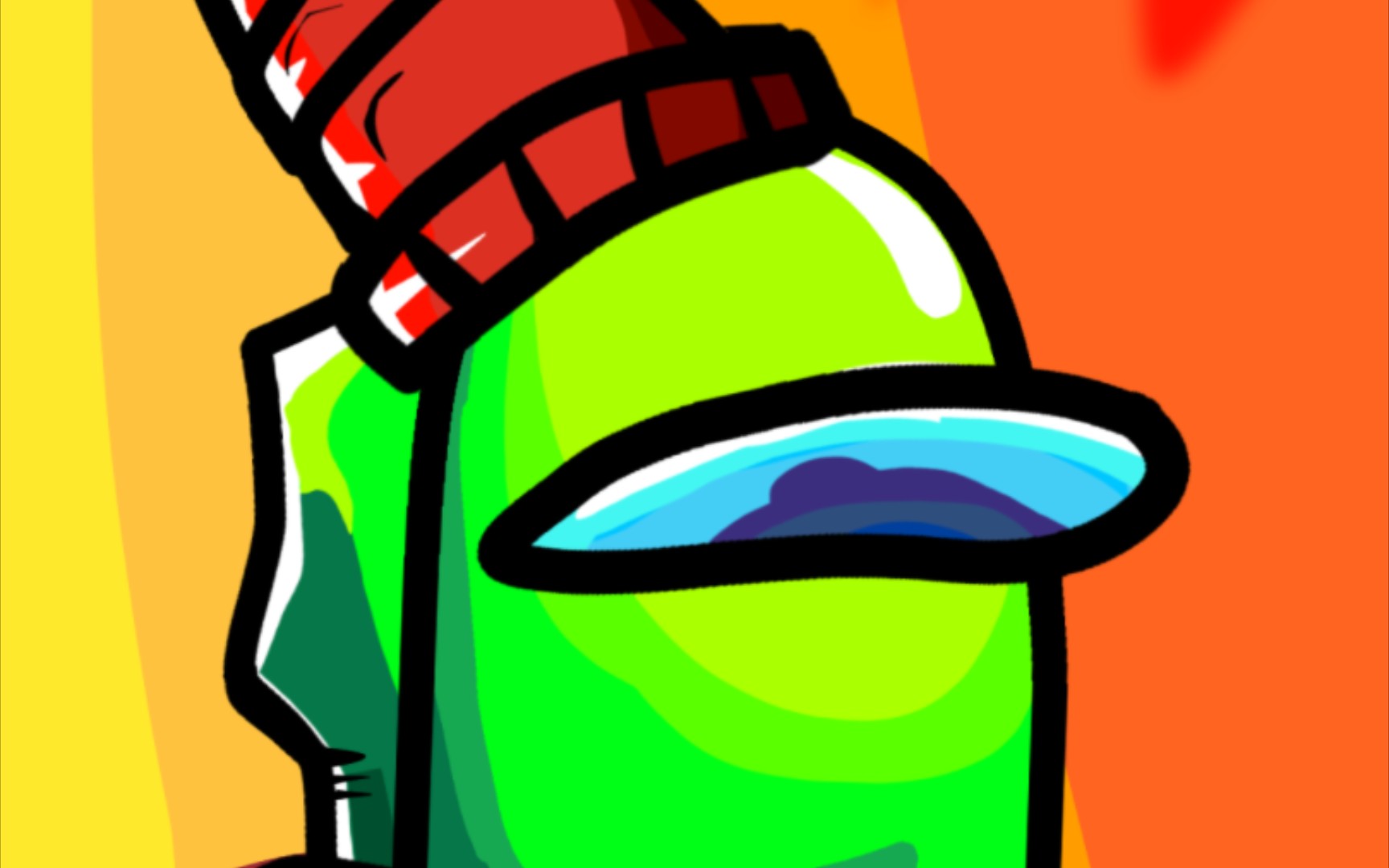 随便画的光影绿色太空人