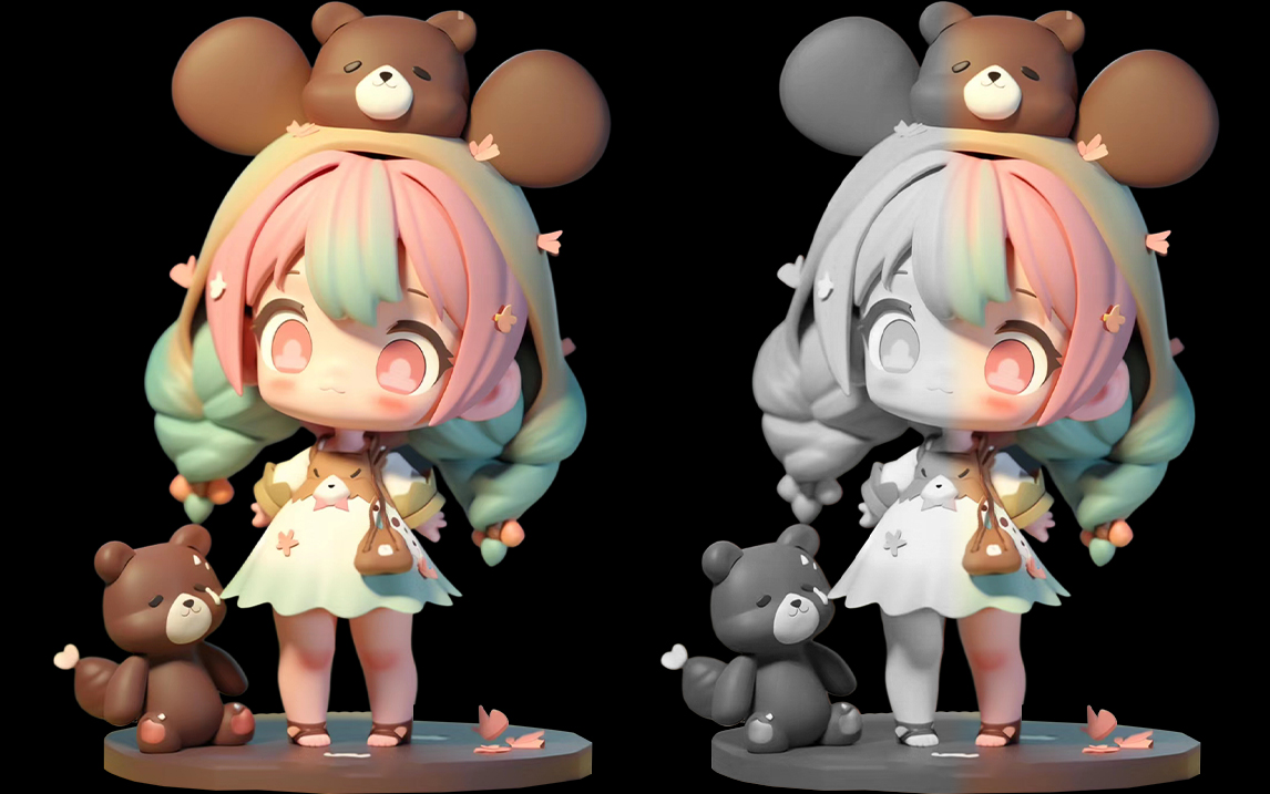 【zbrush手办雕刻】二次元手办外包在线建模 zbrushq版人物角色模型