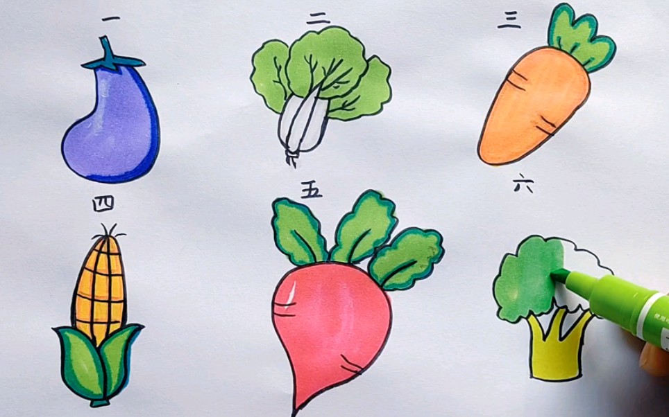 20种蔬菜简笔画数字图片