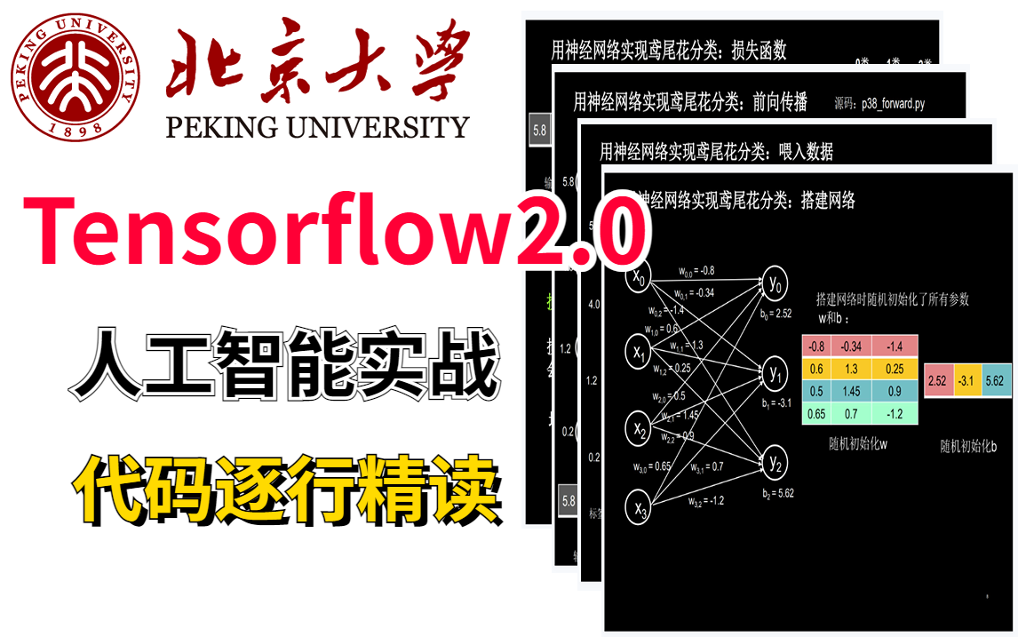 [图]【北大】Tensorflow2.0北大教授讲的通俗易懂，比啃书效果好太多了！【国家级精品课程】