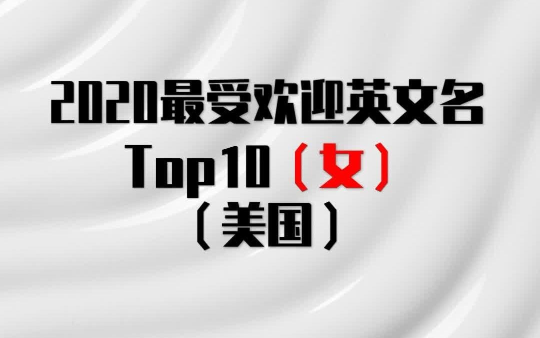 [图]2020美国最受欢迎英文名（女）top10