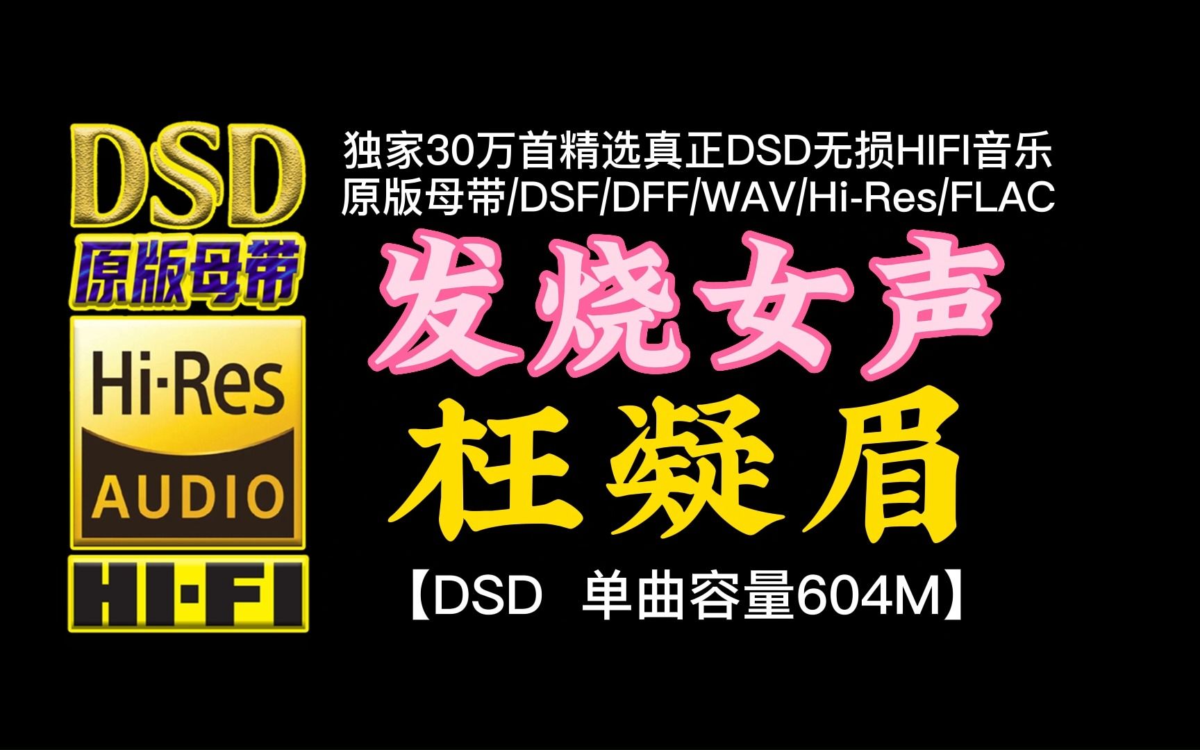 [图]极品发烧女声，《枉凝眉》DSD完整版，单曲容量604M【30万首精选真正DSD无损HIFI音乐，百万调音师制作】