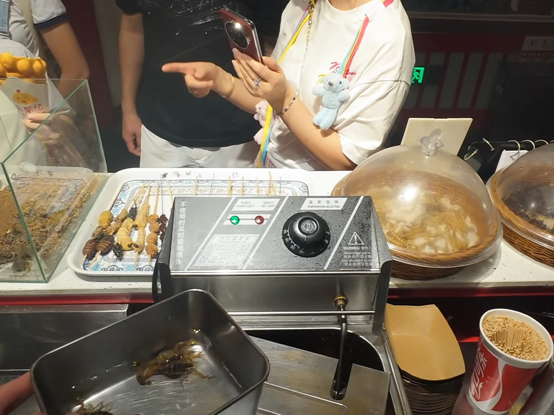 虫王摆摊日记之小朋友的十足全蝎#昆虫美食 #摆摊日记vlog #炸虫子 #下酒菜#炸蝎子