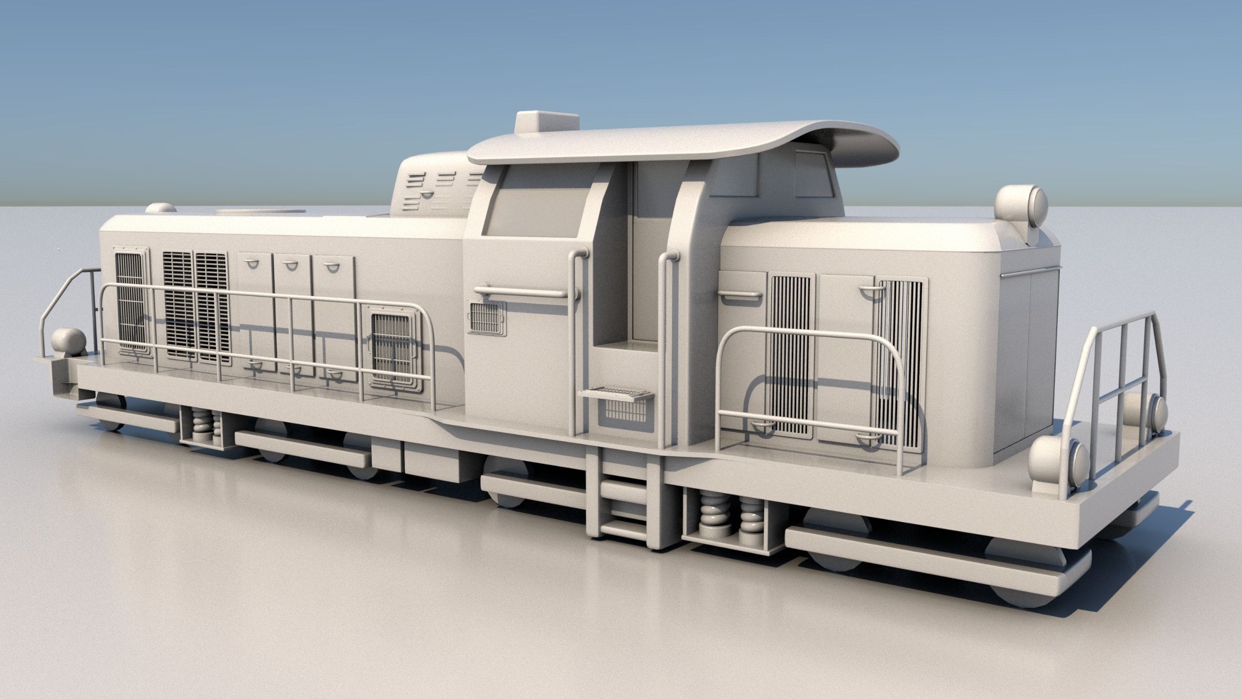 从零开始,大型场景"火车头"模型制作,场景建模思路超详细