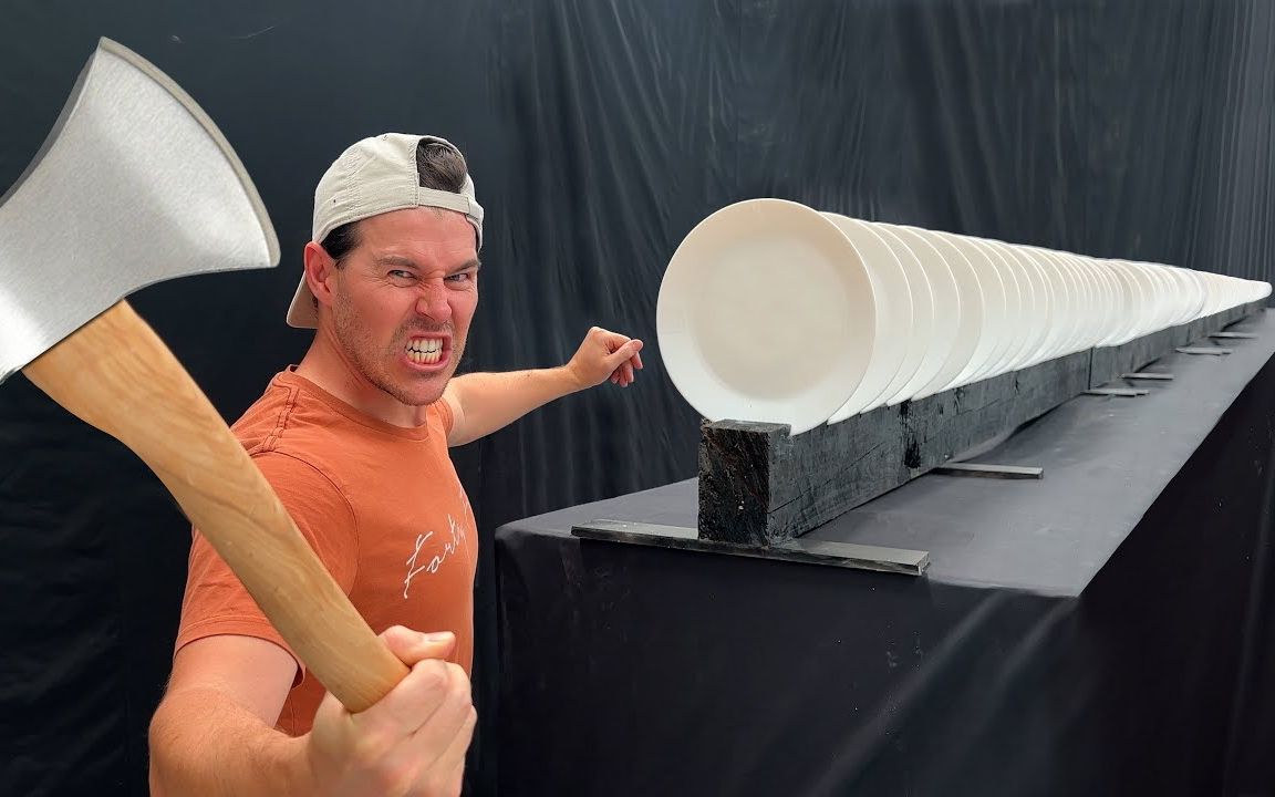 砸盘子挑战,碎渣到处飞!【太离谱了ridiculous】_哔哩哔哩_bilibili