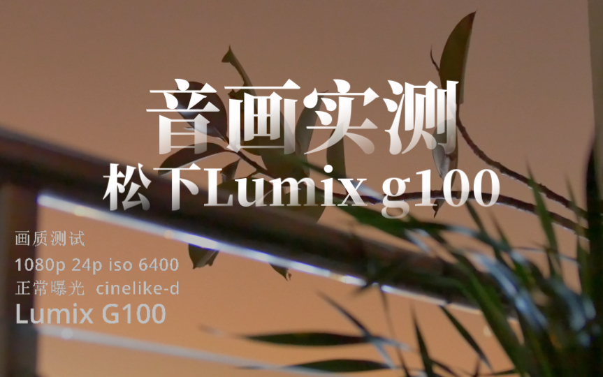 松下VLOG神机?Lumix G100音画实测,买前先看!哔哩哔哩bilibili