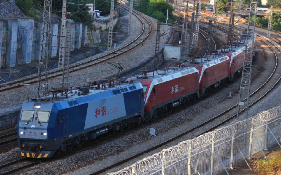 57009次回送5台兰局兰段hxd1d到广州机务段军田站检修_哔哩哔哩_bili