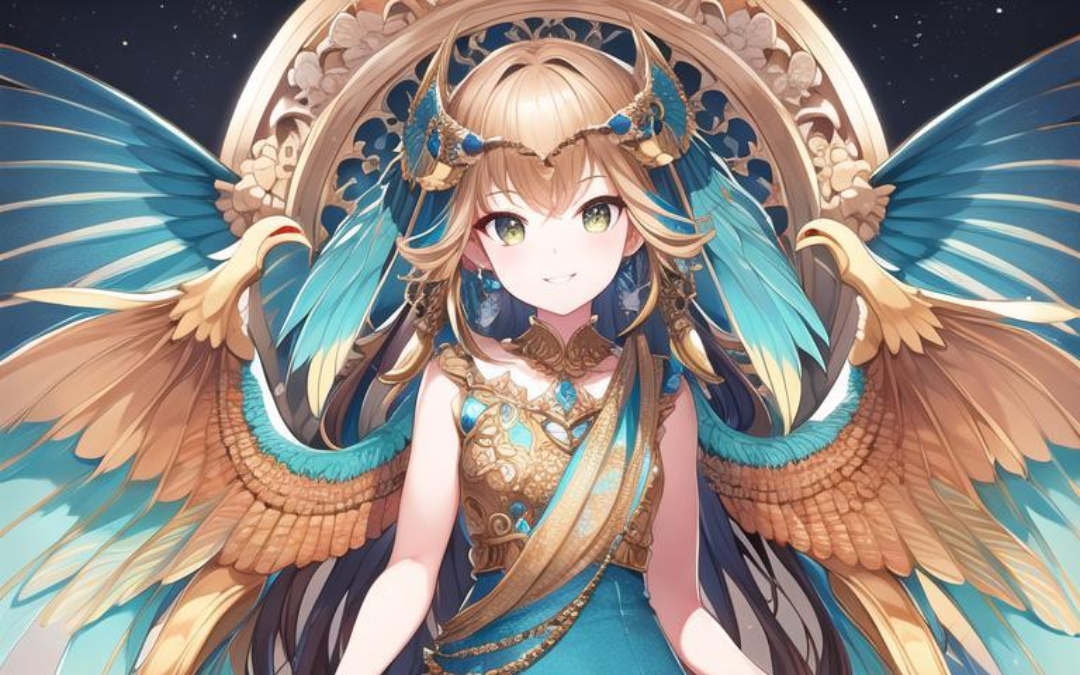 二次元帶羽毛的天使