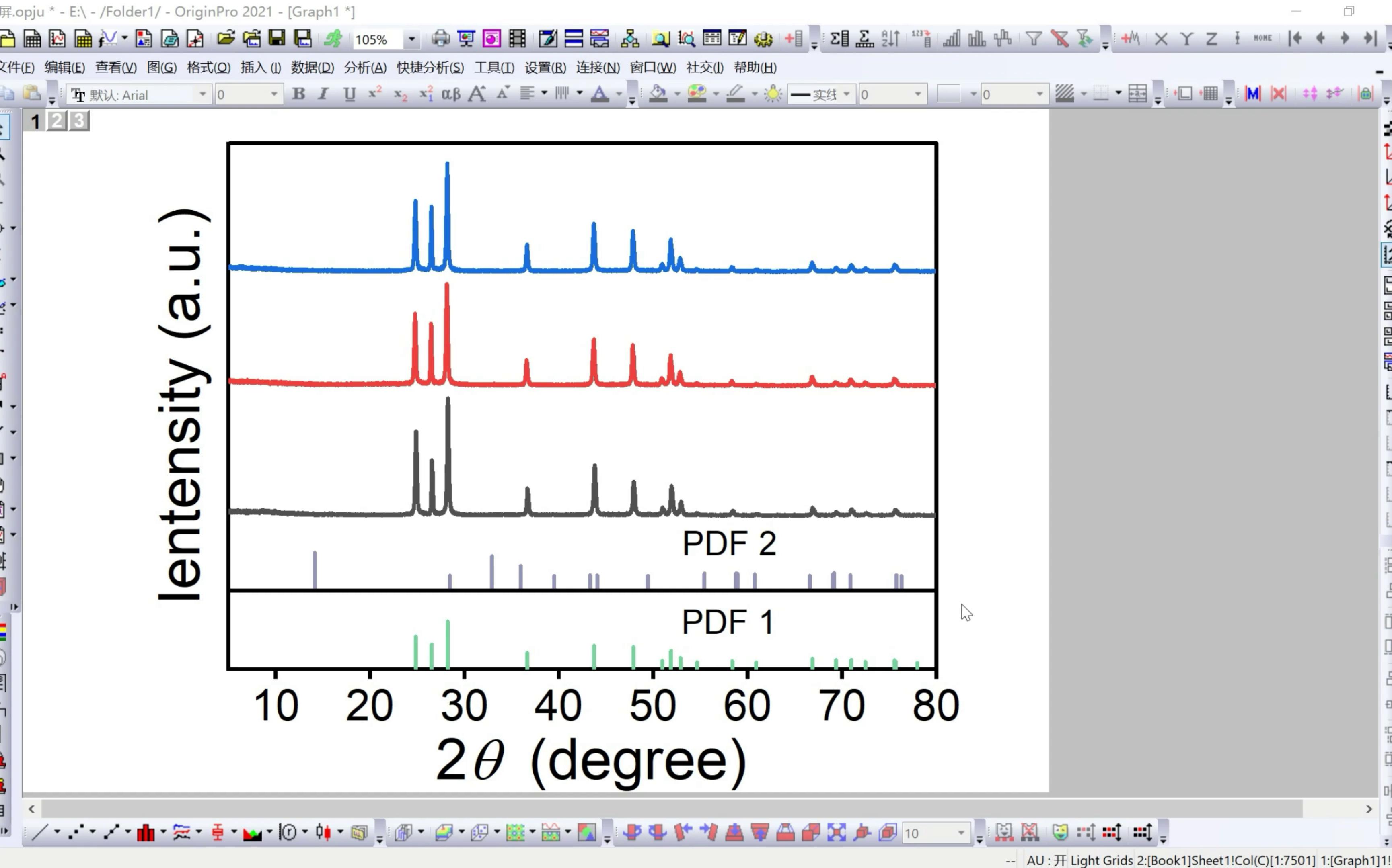 XRD数据处理Origin作图多个PDF卡片插入哔哩哔哩bilibili