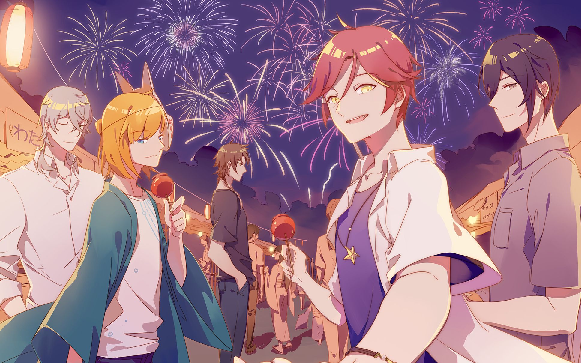 【o2o男团】竹恋花火-少女心炸裂の夏夜恋曲(p≧w≦q)【竹组组曲5p