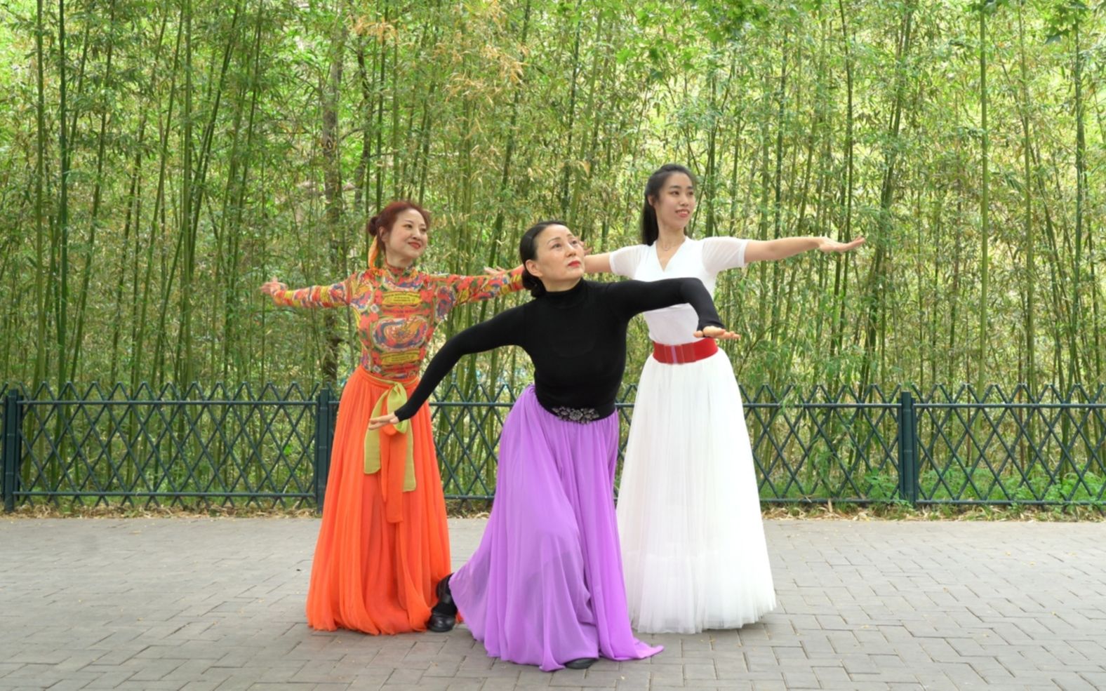 紫竹院广场舞《鸿雁》三人版,歌曲悦耳动听,舞姿优美好看