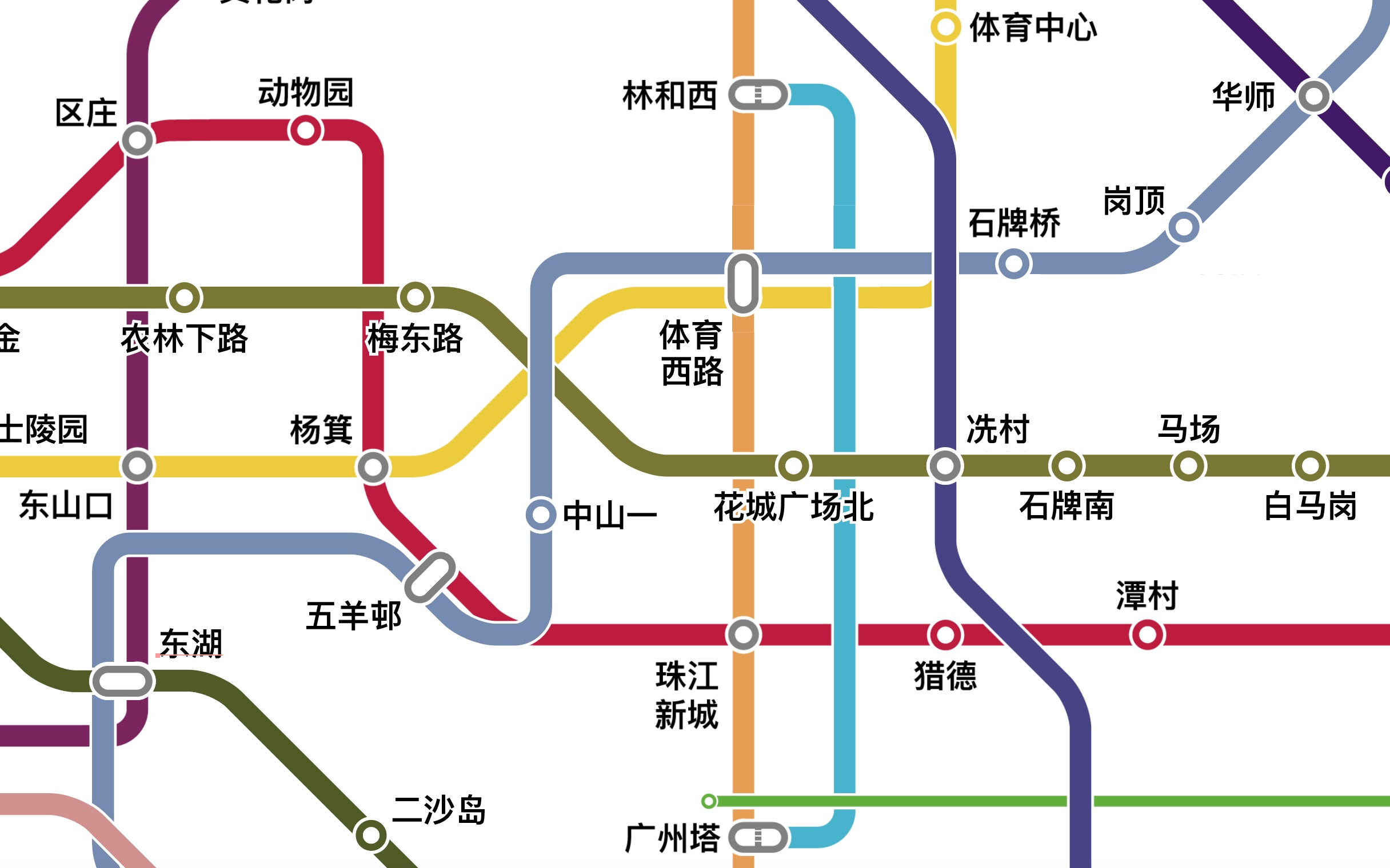广州地铁线网动态演示(1997
