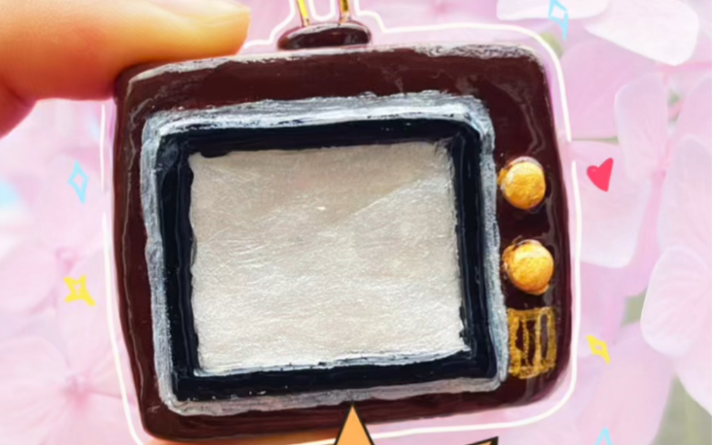 石塑黏土迷你电视机