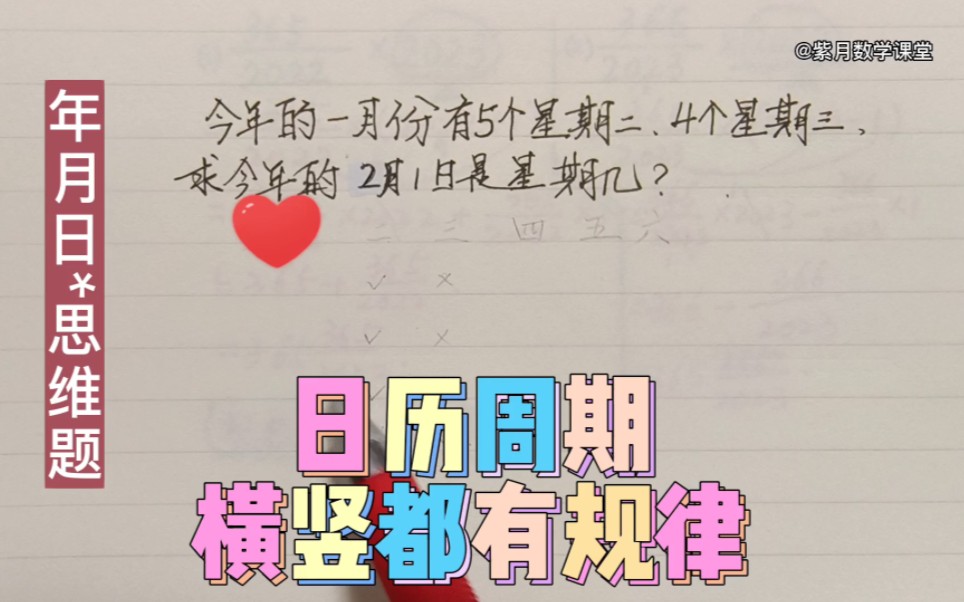 日历上的周期问题横竖都有规律!孩子掌握了吗?收藏吧哔哩哔哩bilibili