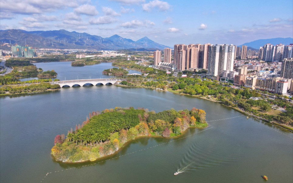 云端下的清远飞来湖#航拍#大疆无人机#城市风景#地标建筑