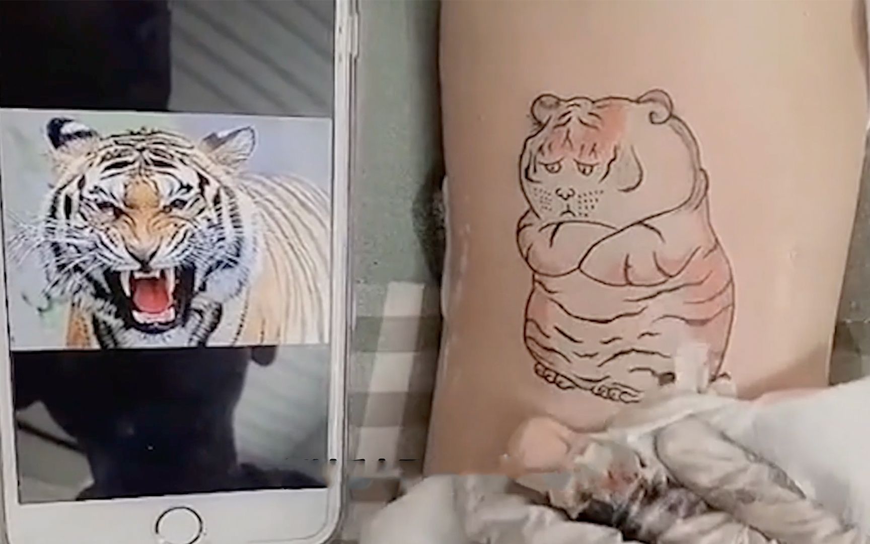 朋友给我纹的大老虎是不是特别凶