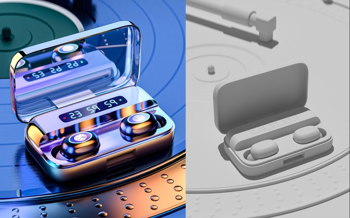 无线蓝牙耳机c4d建模,全流程全解全练c4d建模布线卡硬边卡线教程