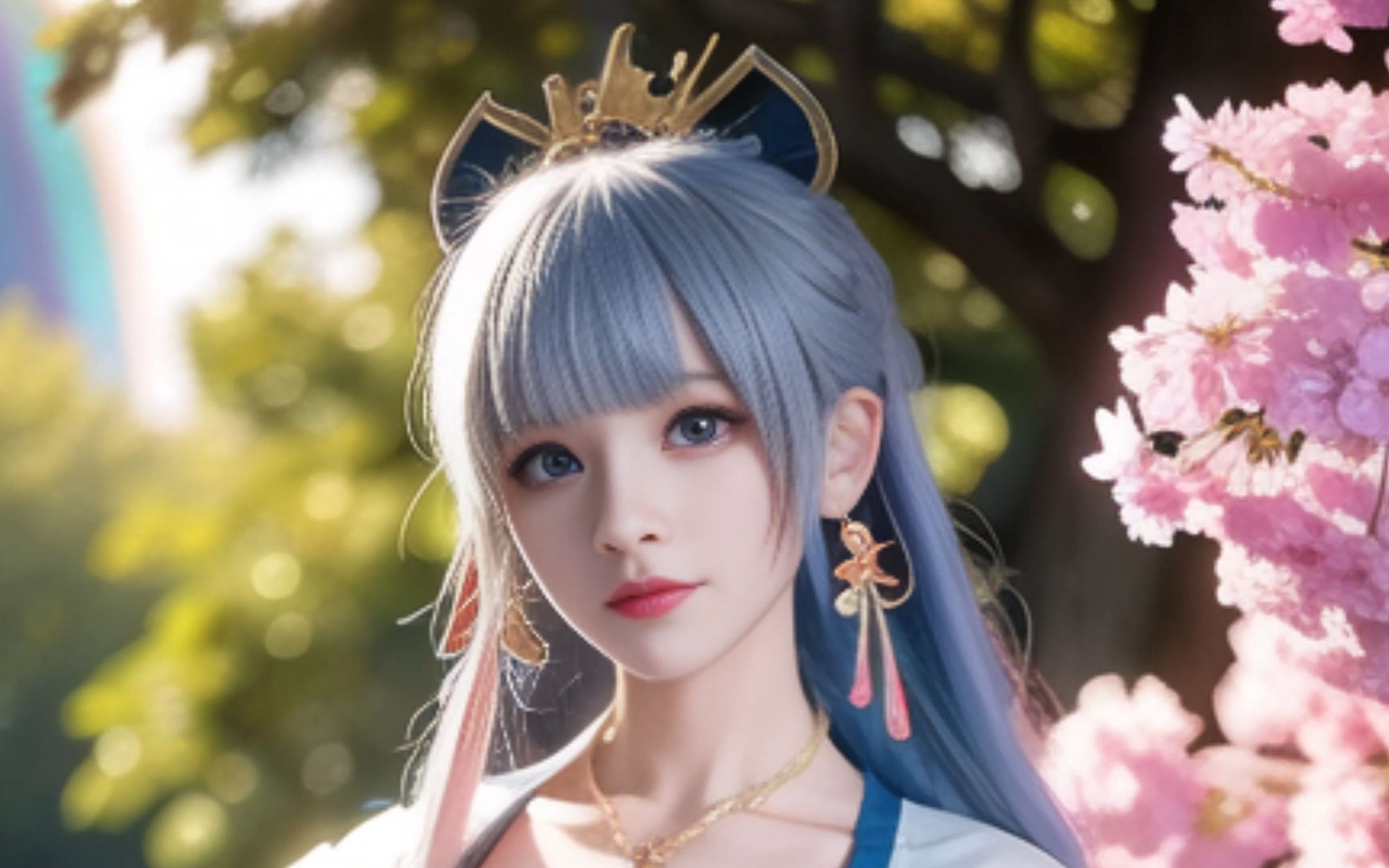 ai绘画cosplay系列之神里凌华cg真人