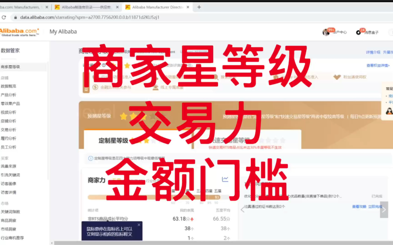 阿里巴巴国际站影响搜索排序的商家星等级交易力金额指标哔哩哔哩bilibili