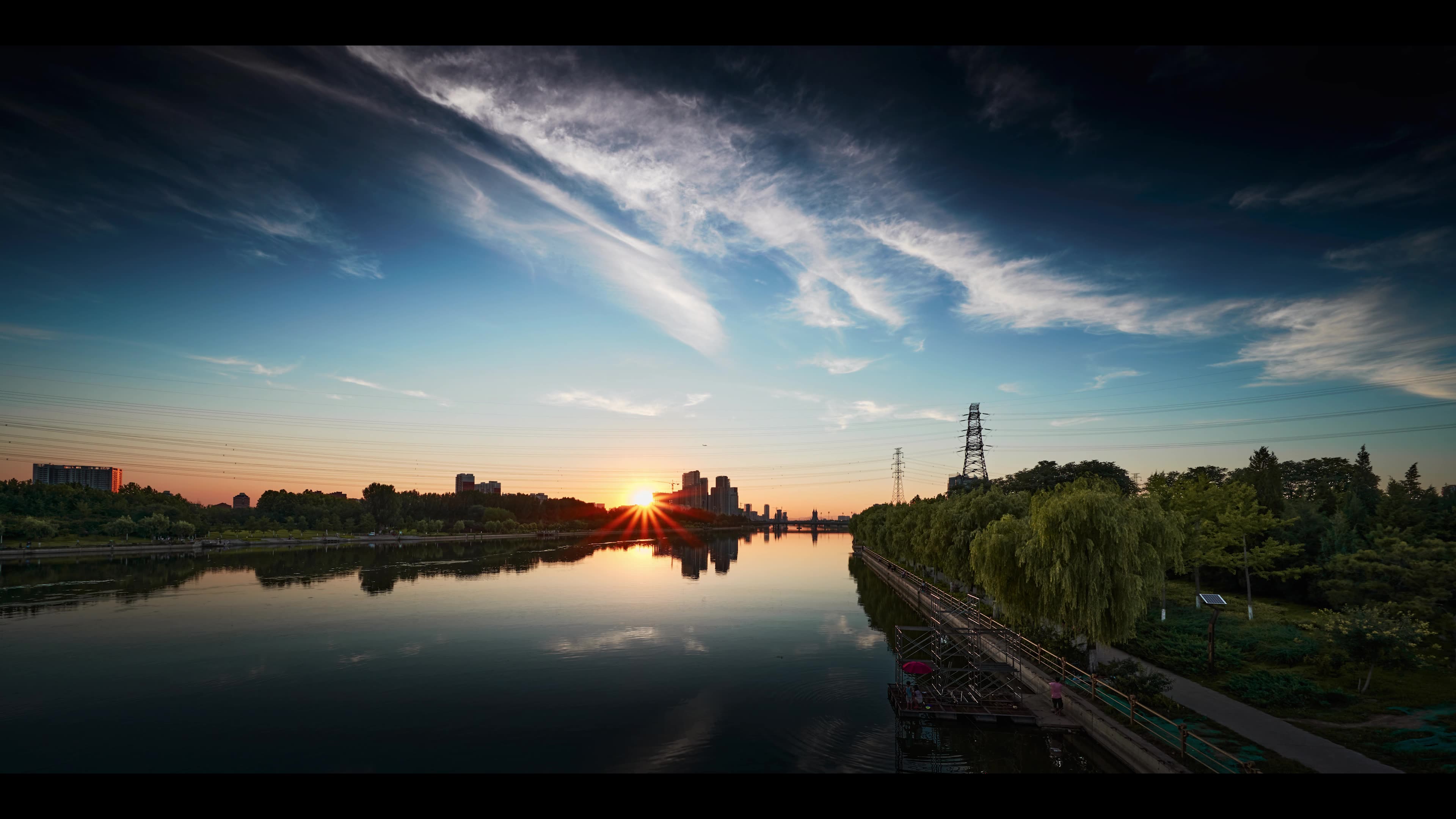 通州北运河落日延时 阴间版 尼康z7 14 30拍摄