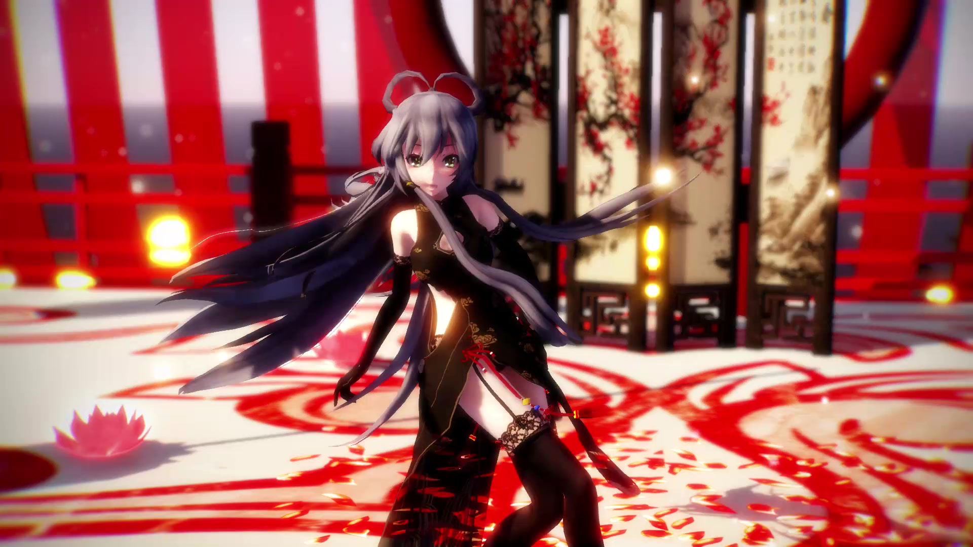 【洛天依mmd/红昭愿/光污染】春风绕过发梢红纱,天依起舞时