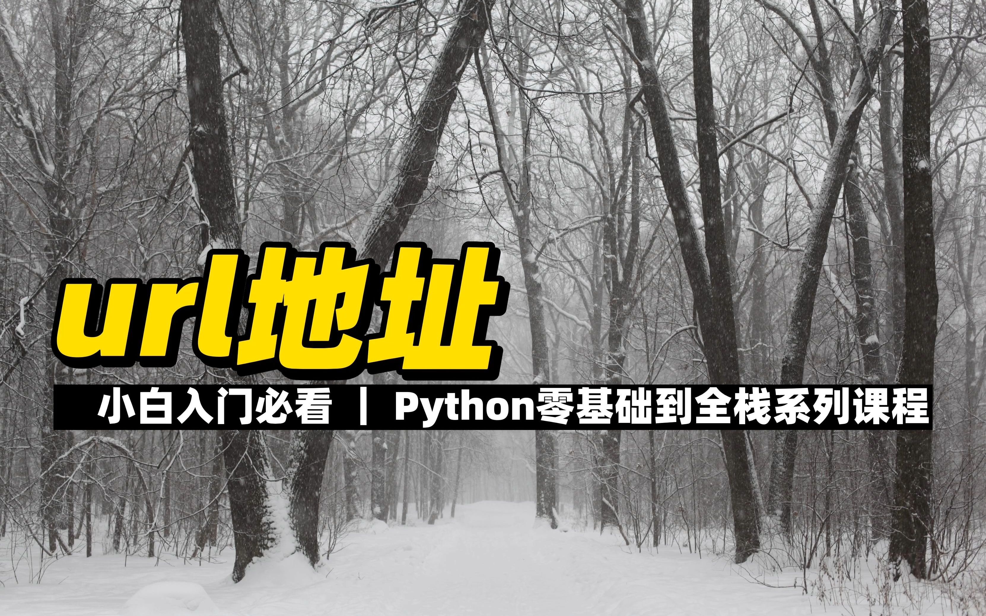 url地址  《Python零基础到全栈系列》哔哩哔哩bilibili