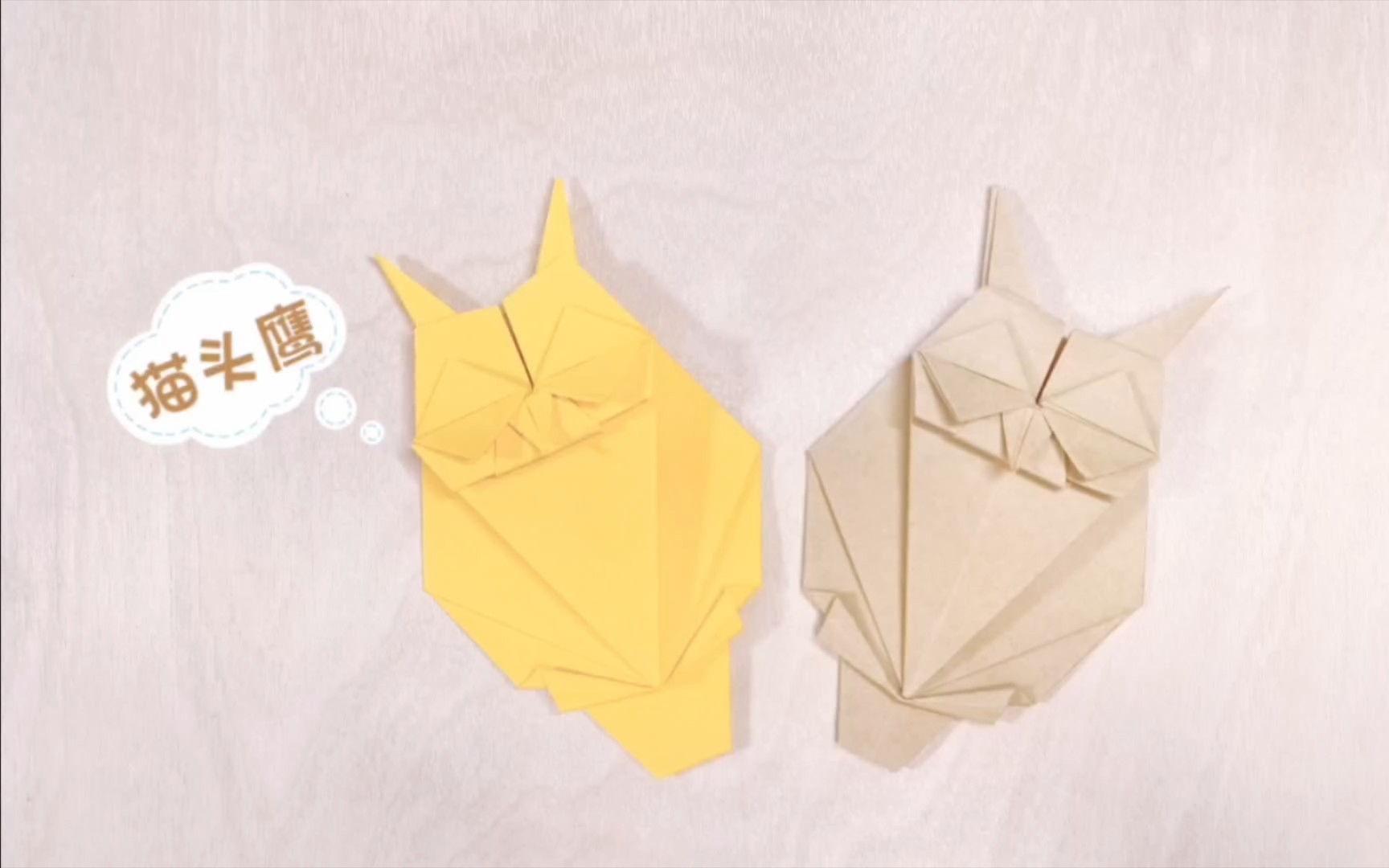 可爱猫头鹰手工折纸