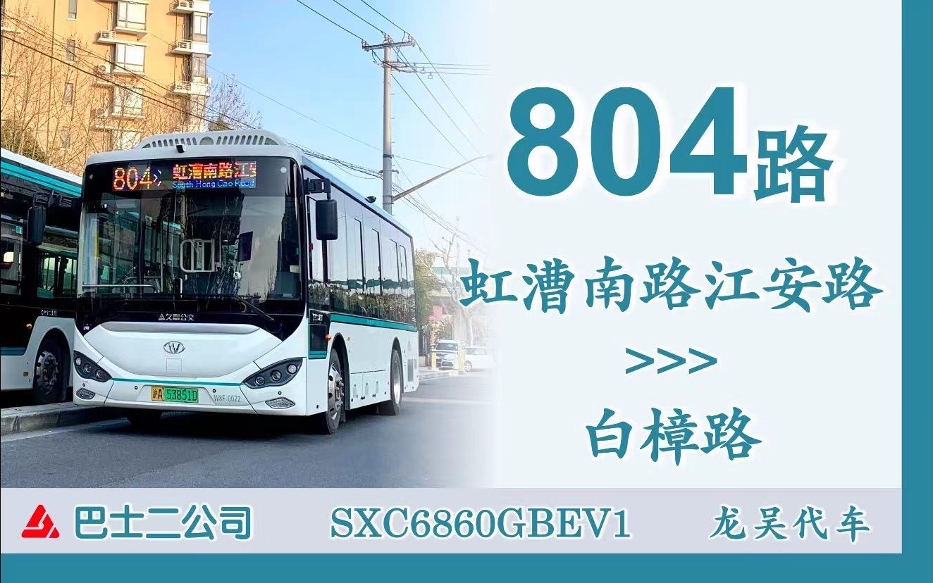 【龙吴海象小车慢绕】上海公交804路pov(虹漕南路江安路→白樟路)第一
