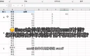 Download Video: Excel学习第96天：合并单元格无法使用sumif？你只需要这样做！