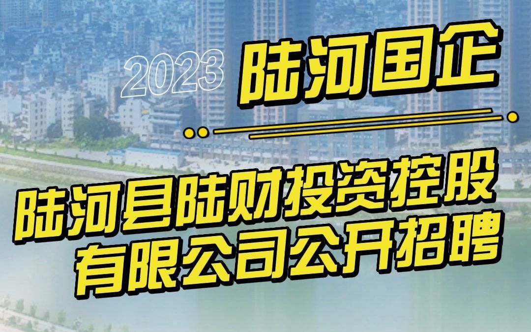 2023年陆河县陆财投资控股有限公司企业公开招聘公告哔哩哔哩bilibili