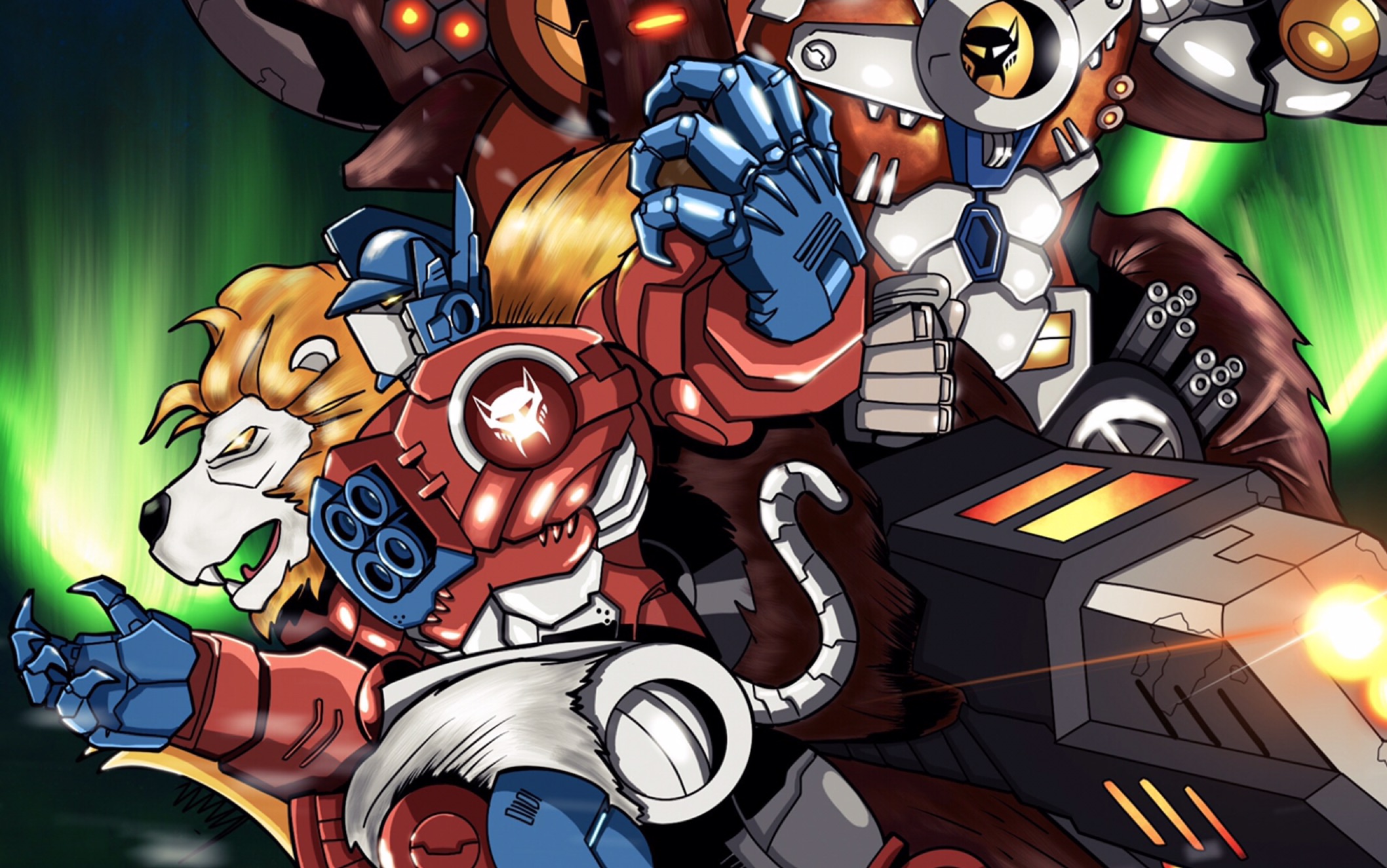 日版野兽战争 白狮擎天柱 猛犸擎天柱