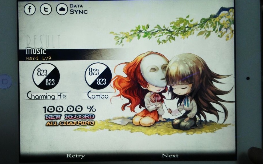 [图]Deemo 开到荼蘼花事了Music（hard lv.9）100%AC