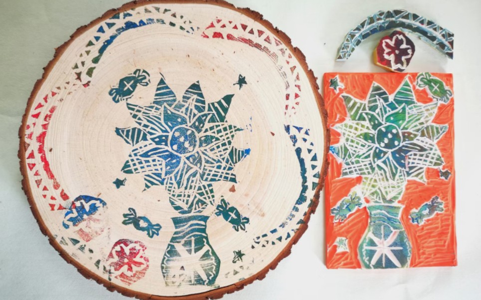 岭南版小学美术《押印的花纹》_哔哩哔哩_bilibili