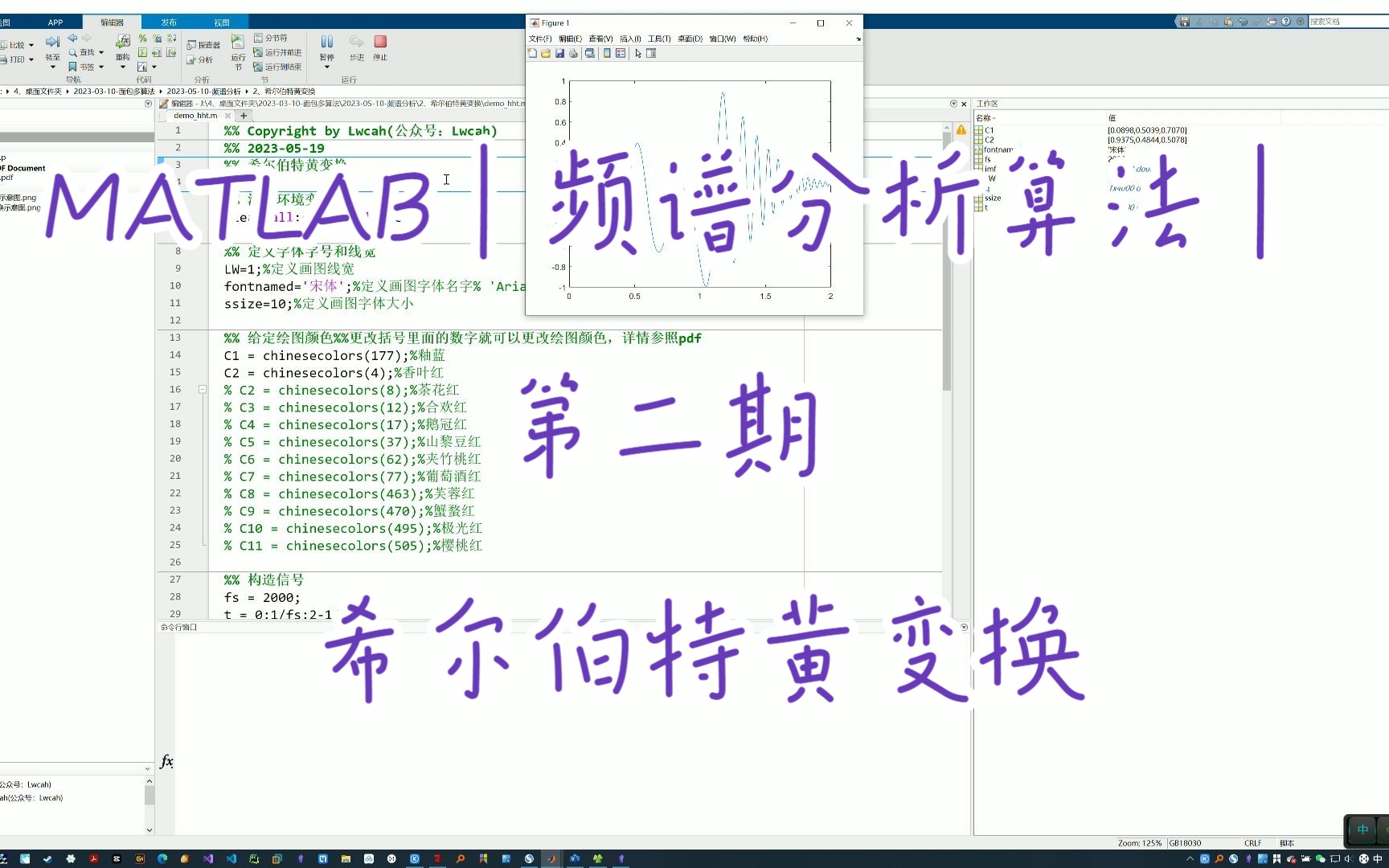 MATLAB | 频谱分析算法 | 希尔伯特黄变换 | 附数据和出图代码 | 直接上手哔哩哔哩bilibili