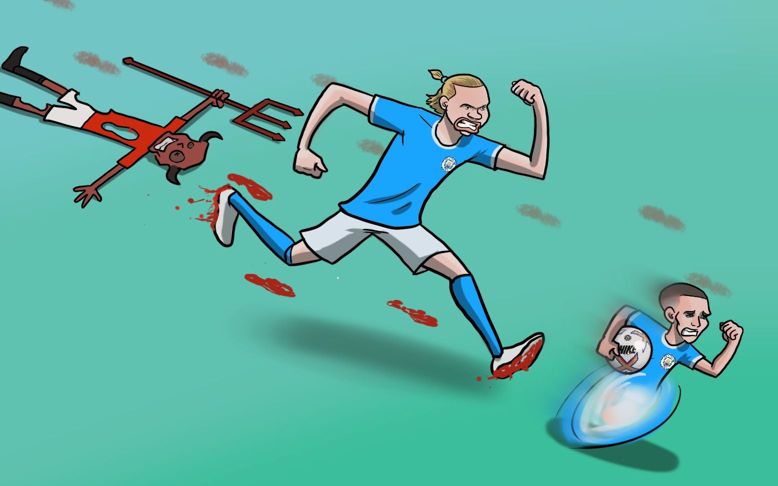 埃尔林·哈兰德和菲尔·福登在曼彻斯特德比中上演帽子戏法后分享比赛