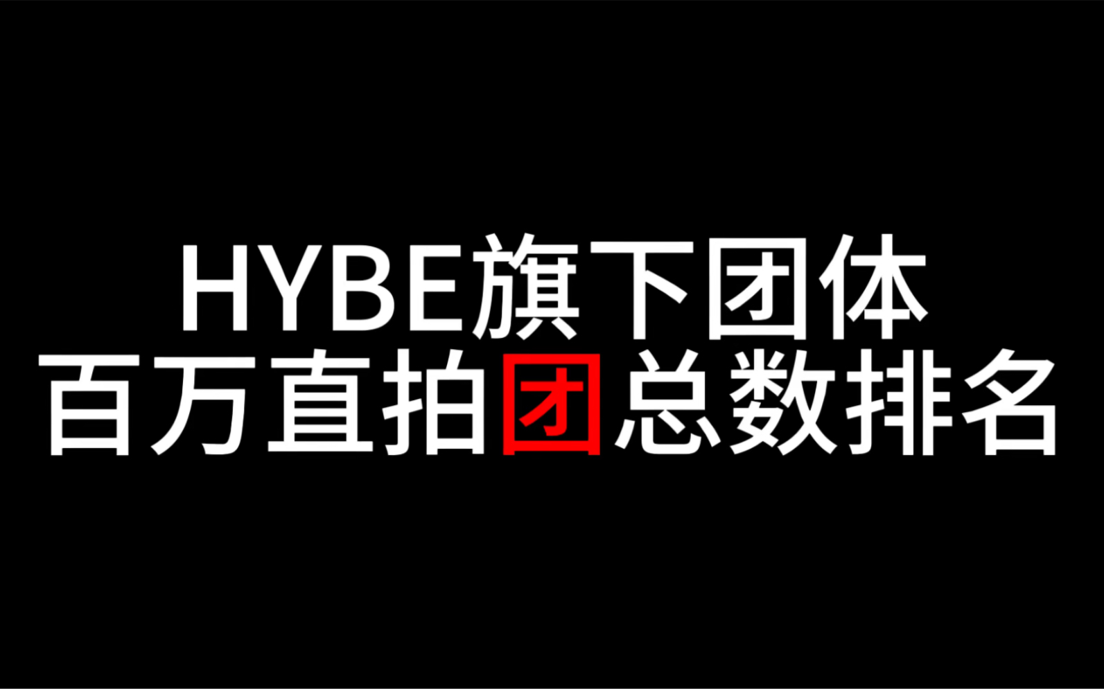 前方离谱大断崖!HYBE旗下团体百万直拍总数排名!女团冲的好猛!哔哩哔哩bilibili