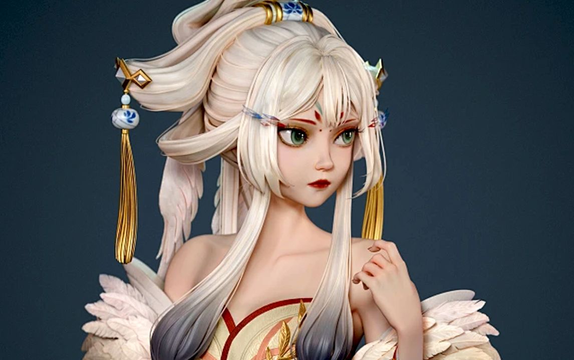 zbrush女性人物角色雕刻初阶段练习作品 游戏建模行业前景
