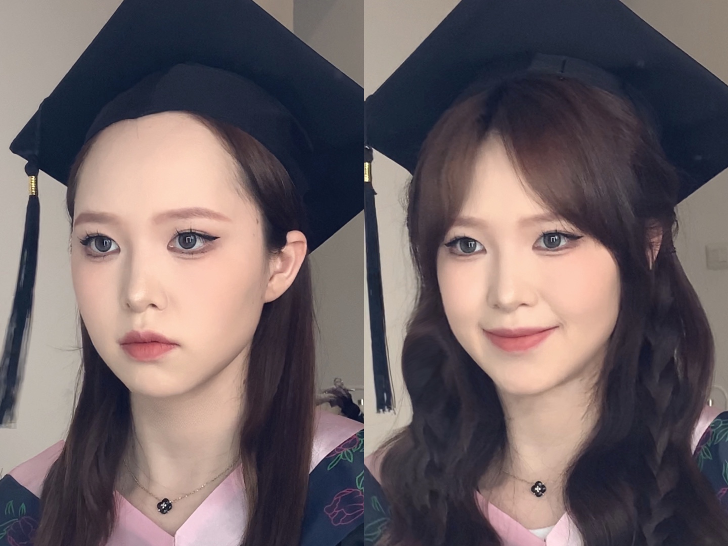 毕业照c位发型～简单又上镜!附学士帽戴法