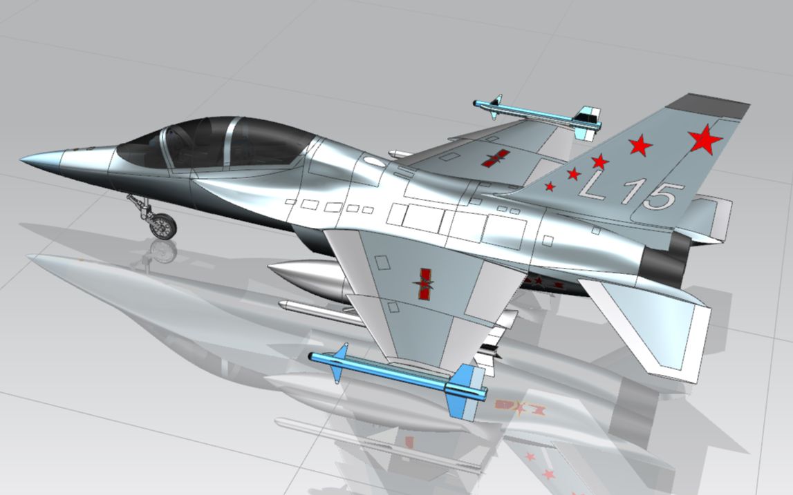 l15猎鹰战斗机三维建模,教练机中的颜值天花板