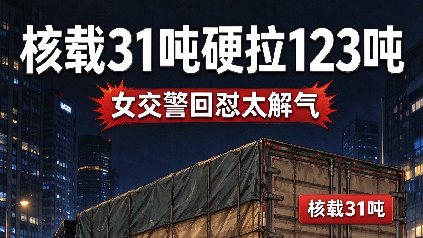 核载31吨硬拉123吨，女交警回怼封神了