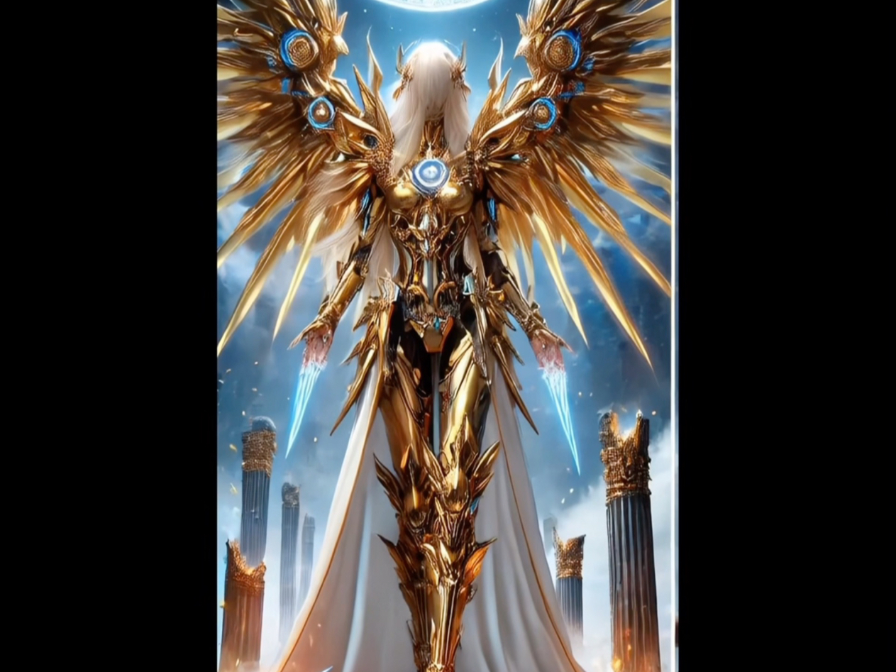 我用ai生成的 神圣审判之战的机械天使