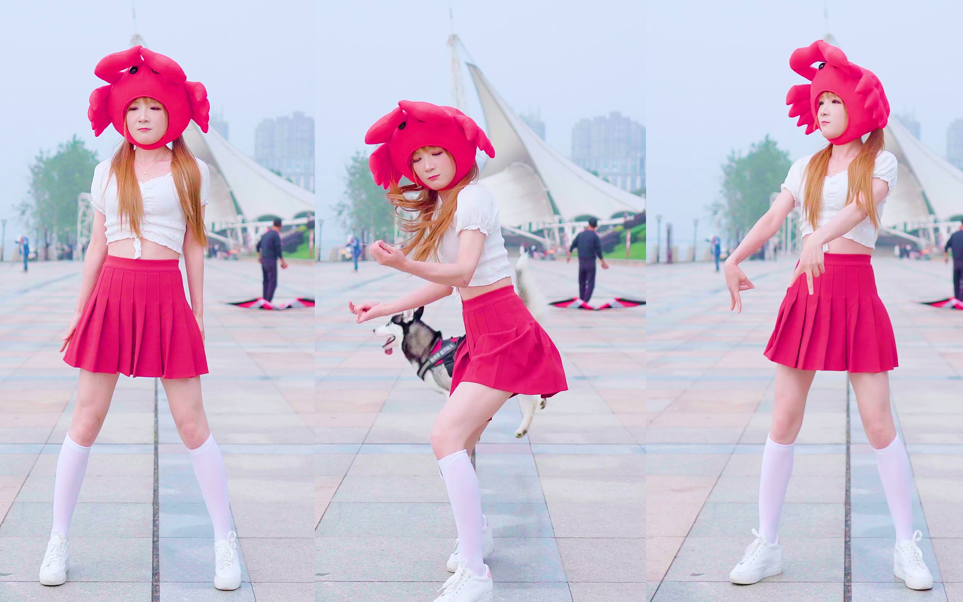 广场众目睽睽下尬舞02泰国魔性螃蟹舞02