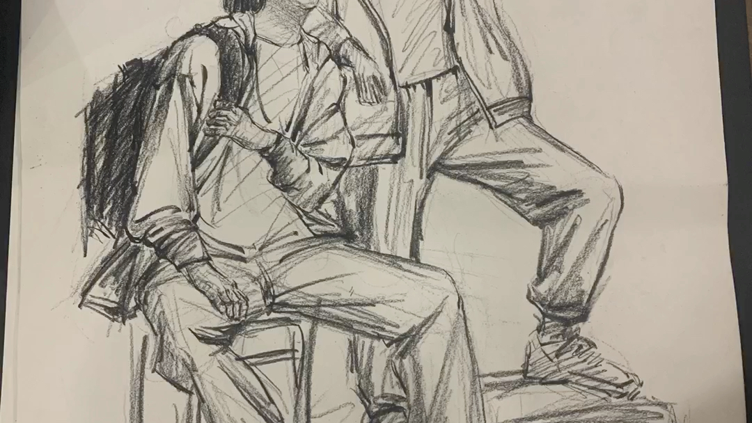 20分钟 双人照片写生 速写