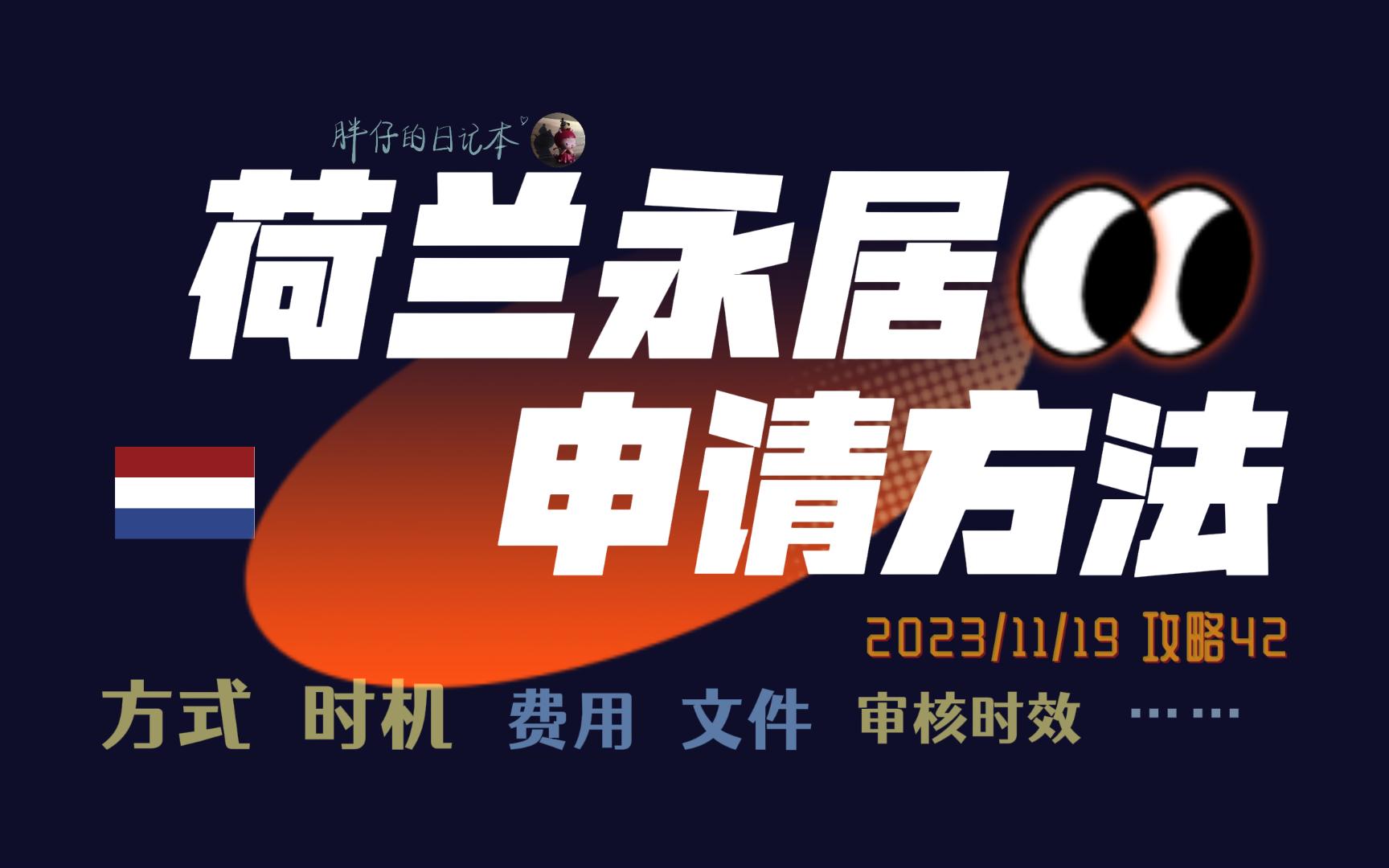 荷兰攻略42荷兰永久居留许可的申请方法,包括文件、费用等 | 欧盟永居 荷兰永居 工作 留学 高技术移民 | 胖仔的荷兰日记 20231119哔哩哔哩bilibili