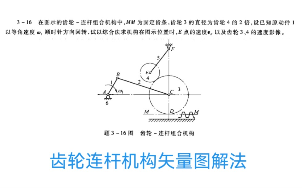 机械原理每日一题—齿轮连杆机构矢量图解法哔哩哔哩bilibili