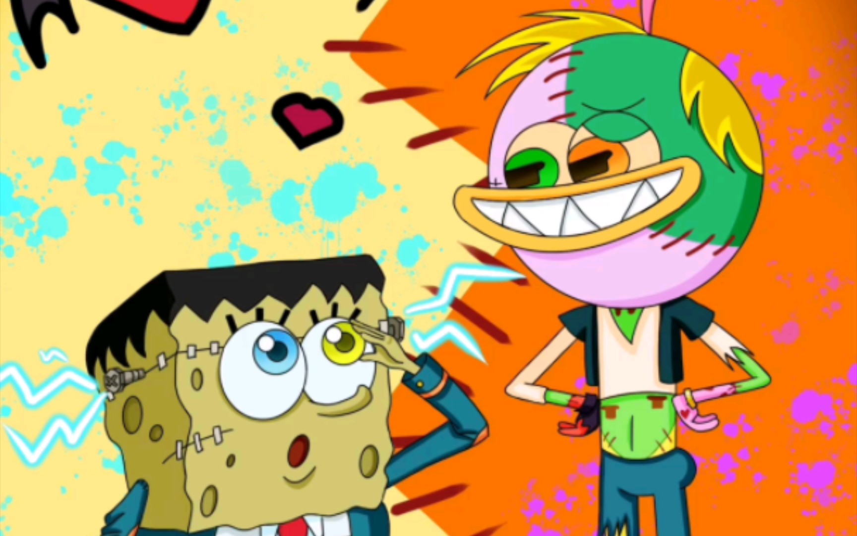 用一首《dumb dumb》的时间画完科学怪人绵和僵尸威威