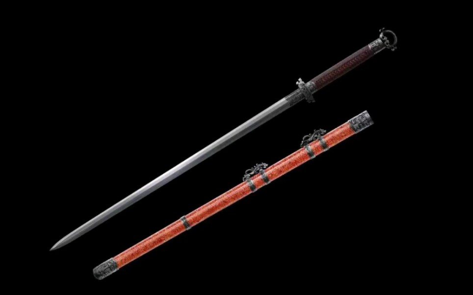 铁装古纹双手武当剑 特制大漆 双手剑法用具 和风堂美术刀剑 朱雀