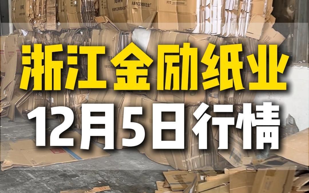 12月5日浙江金励纸业今日行情参考哔哩哔哩bilibili