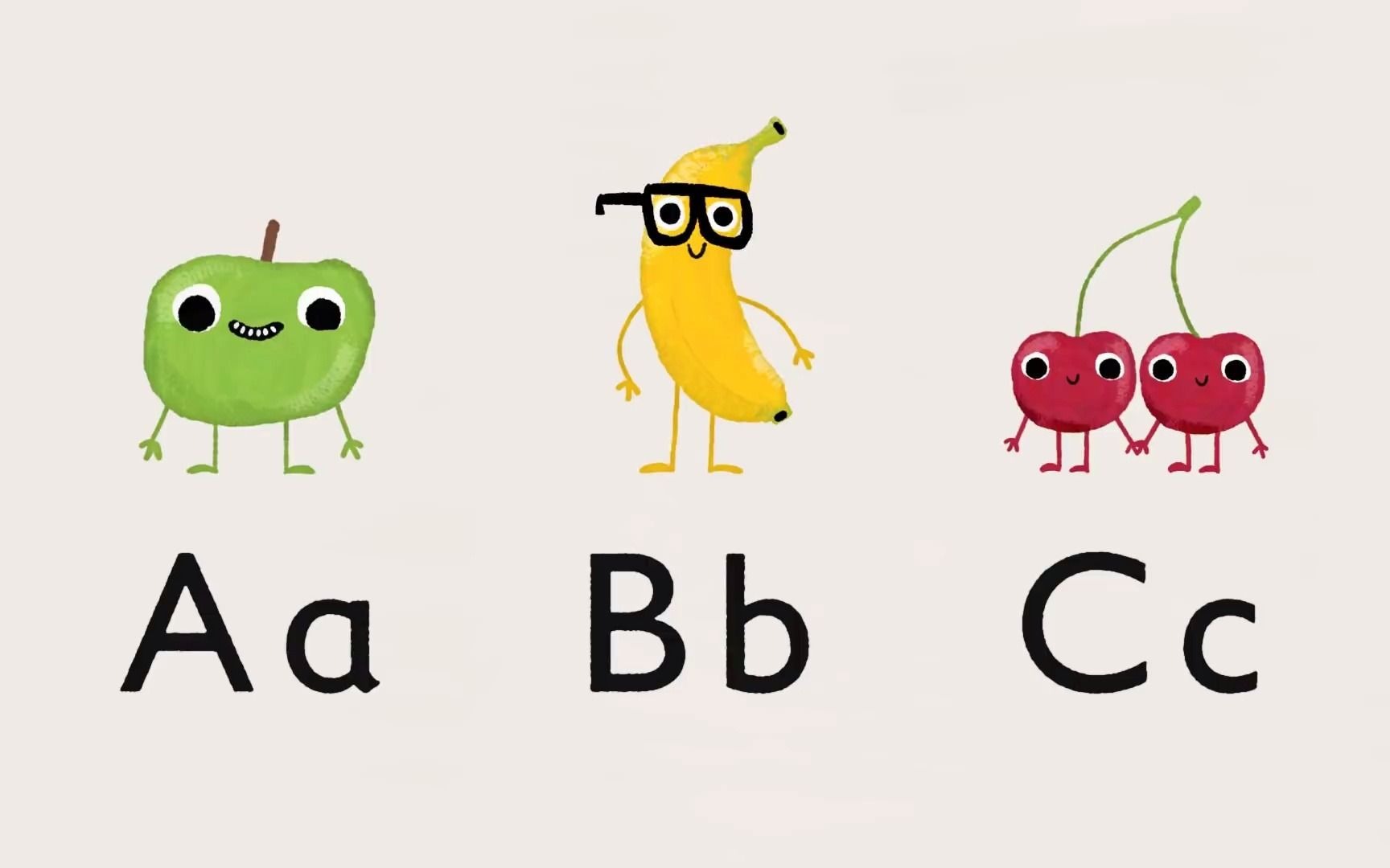 [图]自然拼读-字母篇01 Friendly Fruits Find The Alphabet Letters A, B and C